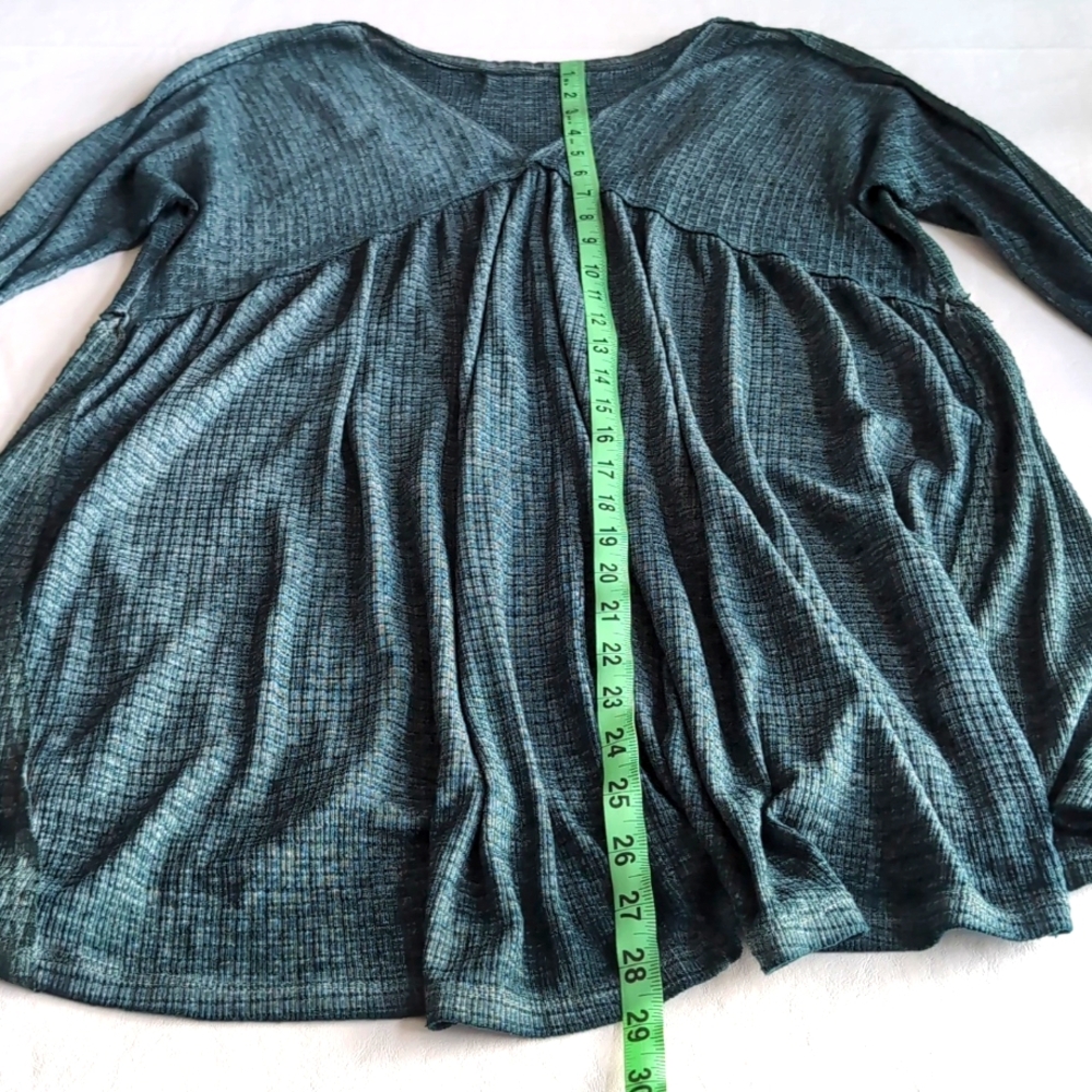 Free People Citrine Thermal Oversized Waffle Top In Vetiver Colorway Women's XS - Picture 8 of 11